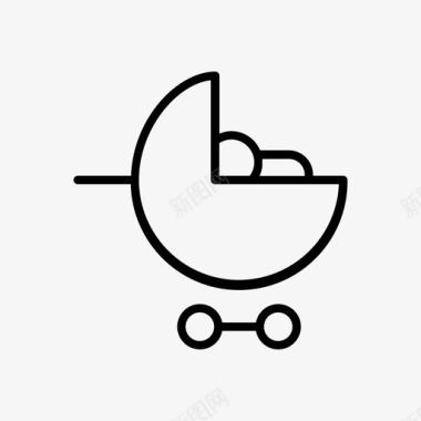 婴儿手推车电子商务商店图标图标