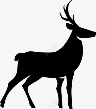 鹿动物鹿角图标图标