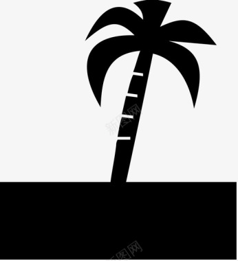 树海滩椰子树图标图标