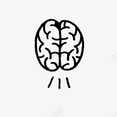 聪明的大脑人工智能手绘大脑图标图标