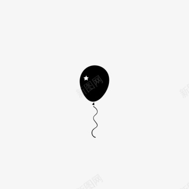 黑气球生日派对图标图标