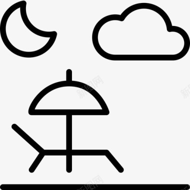 休息室云彩月亮图标图标