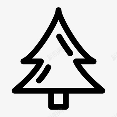 圣诞树松树冬天图标图标