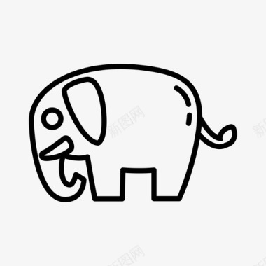 动物环境保护大象图标图标