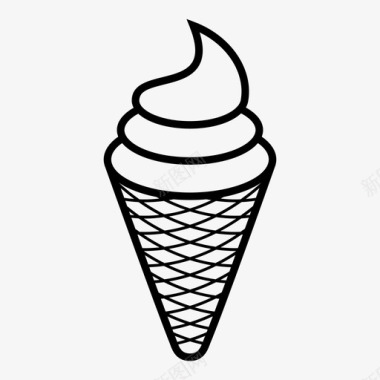 冰淇淋蛋卷冰淇淋筒食物图标图标