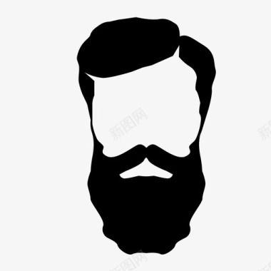 男士发型胡须时髦图标图标