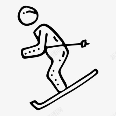 冰滑雪冰雪图标图标