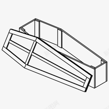 万圣节恐怖电影棺材死亡葬礼图标图标