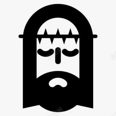 耶稣基督胡子脸天主教图标图标