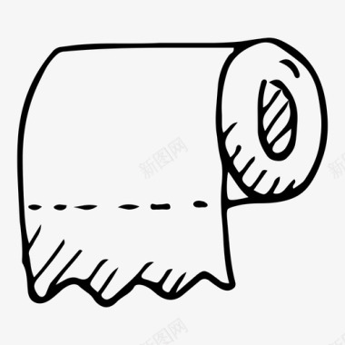 卫生纸纸巾让我们清理涂鸦图标图标