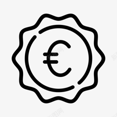 欧元硬币现金优惠券图标图标