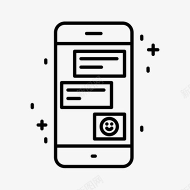 移动聊天应用程序messenger智能手机图标图标