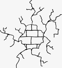 碎墙墙裂砖墙碎墙图标高清图片