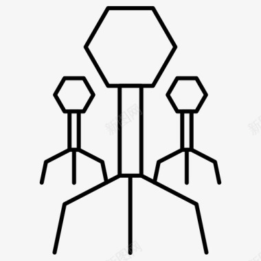 细菌矢量噬菌体细菌感染图标图标