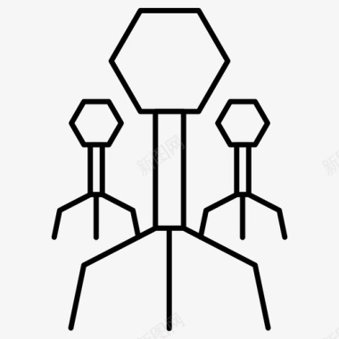 噬菌体细菌感染图标图标