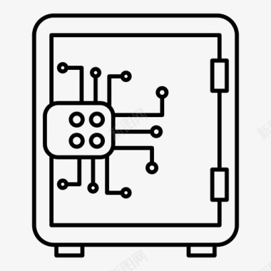 网络安全加密保险库网络安全加密图标图标