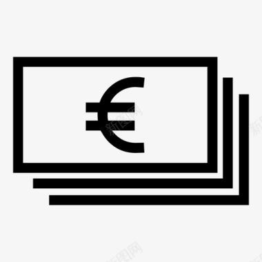 钞票现金欧元钞票现金图标图标