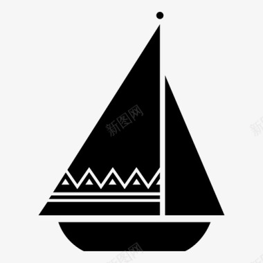 帆船轮船旅行图标图标