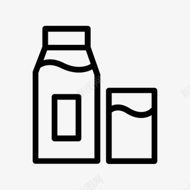 牛奶奶瓶牛奶杯图标图标