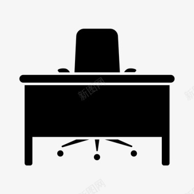 书桌椅子办公室图标图标