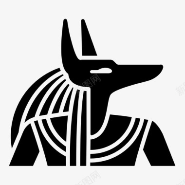 古代埃及面具阿努比斯古代埃及图标图标