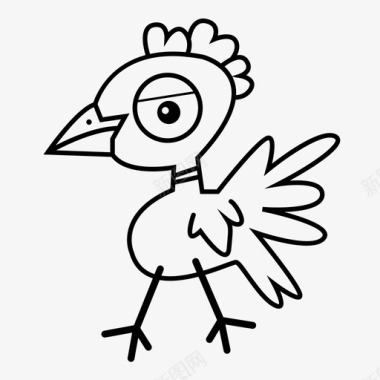鸡鸟卡通图标图标