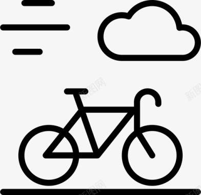 暴风雨自行车云彩开车图标图标