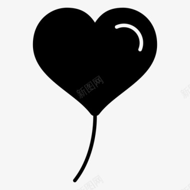 生日的气球心形气球爱情派对图标图标
