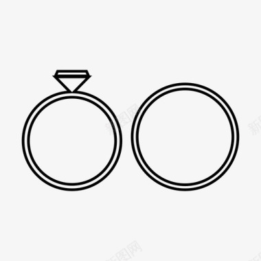 戒指钻戒婚礼图标图标
