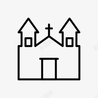 万圣节恐怖电影城堡建筑教堂图标图标