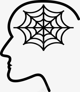 心理蜘蛛网创作过程思想图标图标