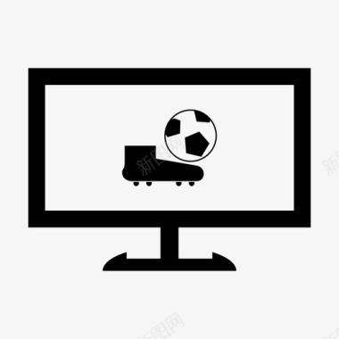 看足球足球电视比赛图标图标