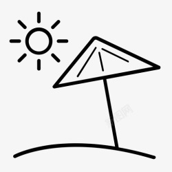 树荫阳光海滩树荫阳光图标高清图片