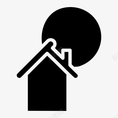 房子房子家月亮图标图标