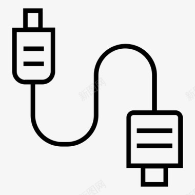 USB数据线usb电缆通信设备连接器图标图标