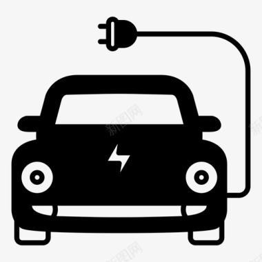 电动汽车排放绿色技术图标图标