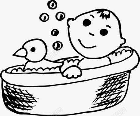 宝宝在浴缸里浴室里小孩图标图标