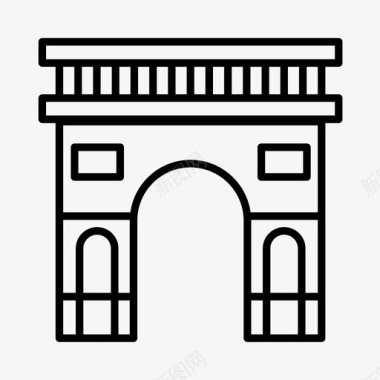 凯旋门建筑法国图标图标