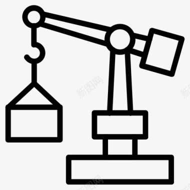 塔式起重机建筑起重机起重机机械图标图标