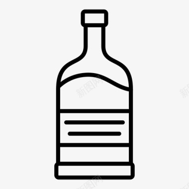 小包装酒瓶酒瓶子杜松子酒图标图标
