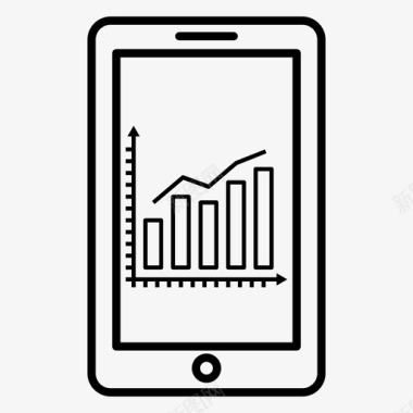 商业分析智能手机分析商业报告图标图标