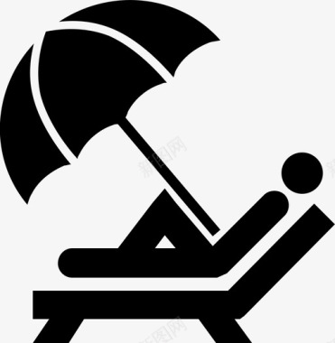 沙滩躺椅图标图标