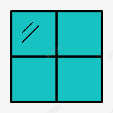 玻璃窗设计玻璃窗窗框图标图标