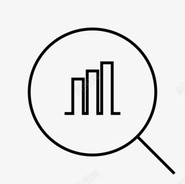 放大镜观察本地搜索引擎优化图表放大镜图标图标