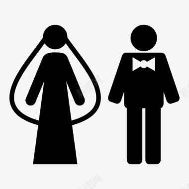 夫妇婚姻爱情关系图标图标