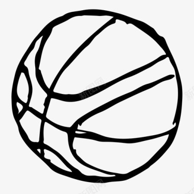 手绘篮球徽章篮球游戏手绘图标图标