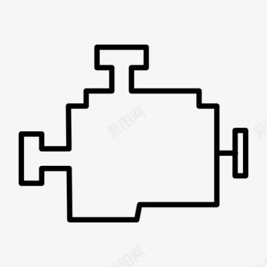 正面电机发动机汽车车库图标图标