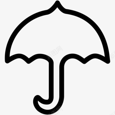 雨伞海滩防护图标图标