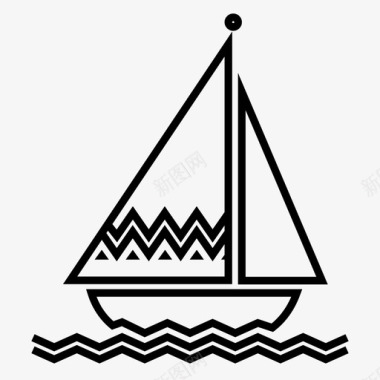 帆船轮船旅行图标图标