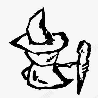 万圣节女巫帽子魔法图标图标